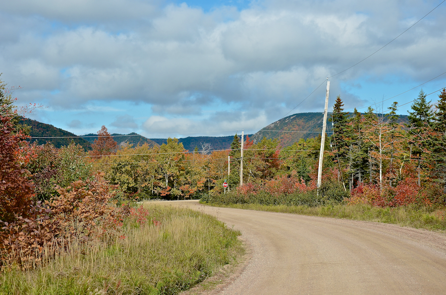 Blaze Road near its junction with the Cabot Trail