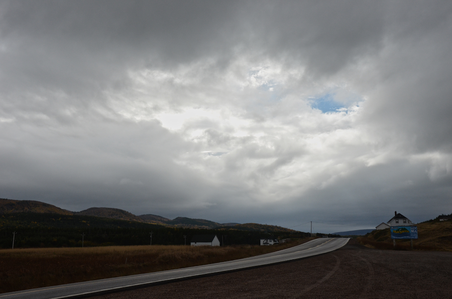 A transient blue-sky hole being eaten by rain clouds from the south