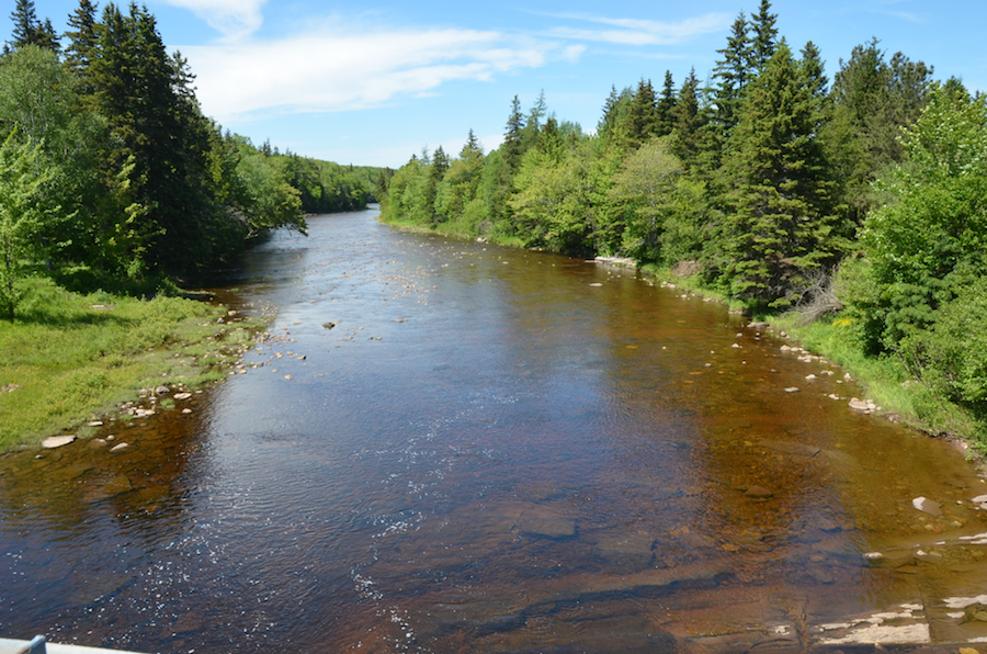 Looking downstream at the Southwest Mabou River from Long Johns Bridge
