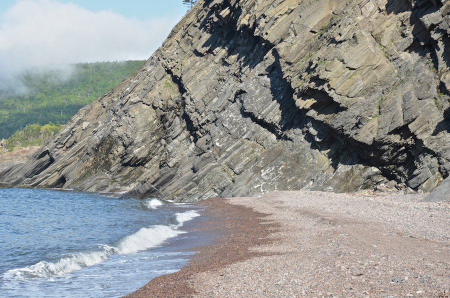 The cliff at the east end of Meat Cove Beach