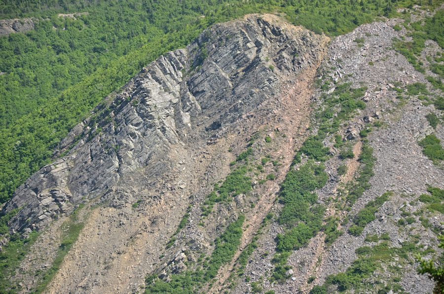 The rock face on Meat Cove Mountain