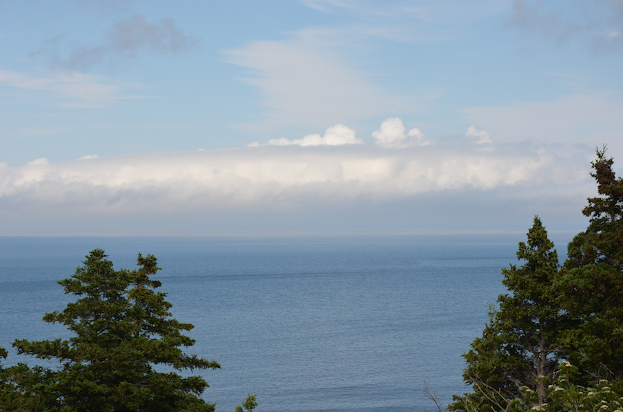 Fog bank in the Gulf of St Lawrence from the Hines Oceanview Lodge