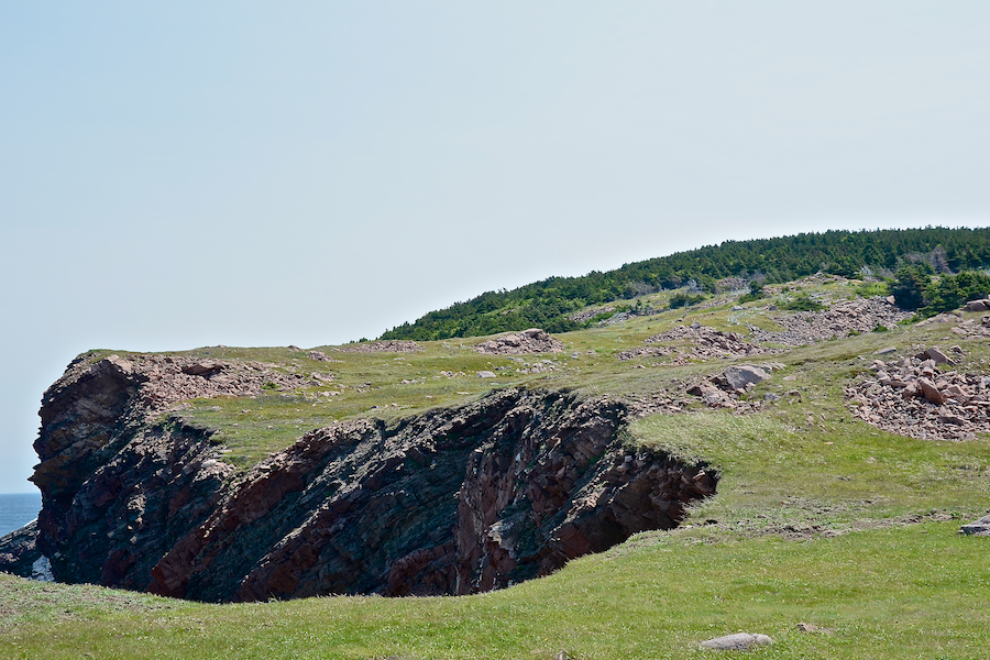 Close-up of the northern shore and ridge above Cape St Lawrence