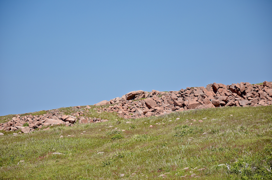 Rocks along the ridge leading to the hill above Cape St Lawrence