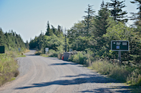 The Kennington Cove Road at the Simon Point Trail Head