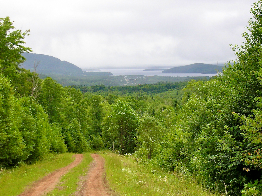 Salt Mountain, Whycocomagh Bay, and Indian Island from the Campbells Mountain Road
