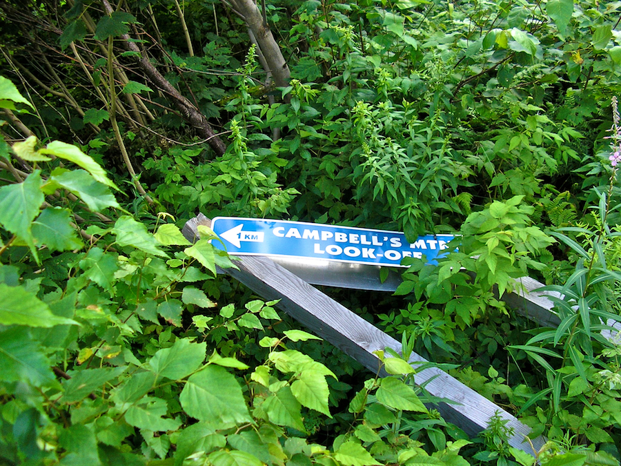 Sign for the Spur Road to the Campbells Mountain Look-Off