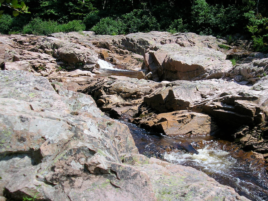 Bedrock above the falls