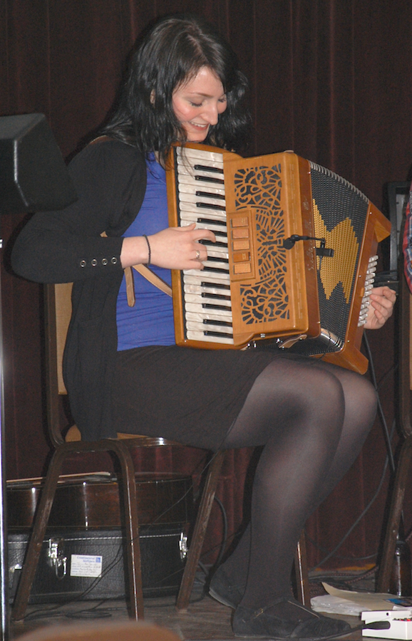 Photo of Fiona Black on accordion