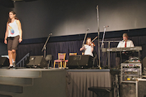 Brandi McCarthy step dancing to the music of Stephanie MacDonald on fiddle and Lawrence Cameron on keyboard