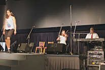 Brandi McCarthy step dancing to the music of Stephanie MacDonald on fiddle and Lawrence Cameron on keyboard