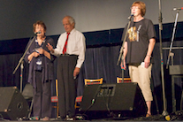 Janet Cameron, Fr Francis Cameron, and Betty Lord singing Gaelic songs a cappella