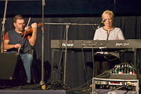 Brent Aucoin on fiddle and Betty Lou Beaton on keyboard