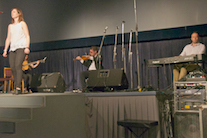 Stephanie MacDonald step dancing to the music of Ashley MacIsaac on fiddle, Kolten Macdonell on keyboard, and Mary Beth Carty on guitar