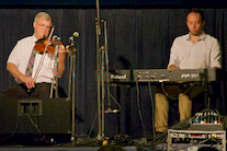 Bernard McDonell on fiddle accompanied by Kolten Macdonell on keyboard