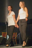 Janelle and Lauren Boudreau step dancing