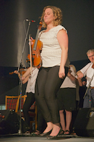 Leanne Aucoin step dancing during the finale