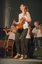 Stephanie MacDonald step dancing during the finale