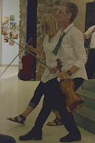 Wenda DeYoung and Jacinta MacKinnon step dancing during the finale