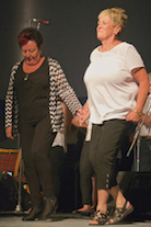 Kaye Handrahan and Betty Matheson step dancing during the finale