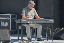 Lawrence Cameron playing a solo on keyboard