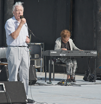 Fred McCracken singing Galway Bay, accompanied by Janet Cameron on keyboard