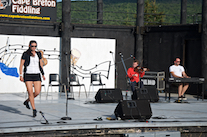 Brandi McCarthy step dancing to the music of Joe MacMaster on fiddle and Kolten Macdonell on keyboard