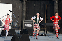 Amelie Bates, Mia Nordine, and Emma MacNeil dancing the Seann Triubhas to recorded music