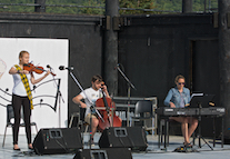 Rachel Campbell on fiddle accompanied by Noel Campbell on cello and Gabrielle Campbell on keyboard