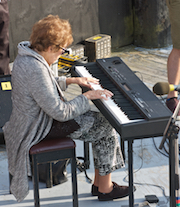 Janet Cameron accompanying on keyboard