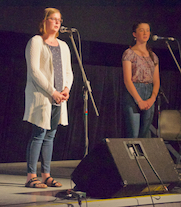 Ella and Abby Hartson singing a cappella