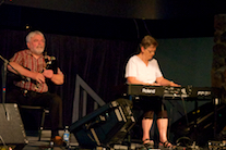 Ian Cameron on bellows pipes accompanied by Cathy Hawley on keyboard