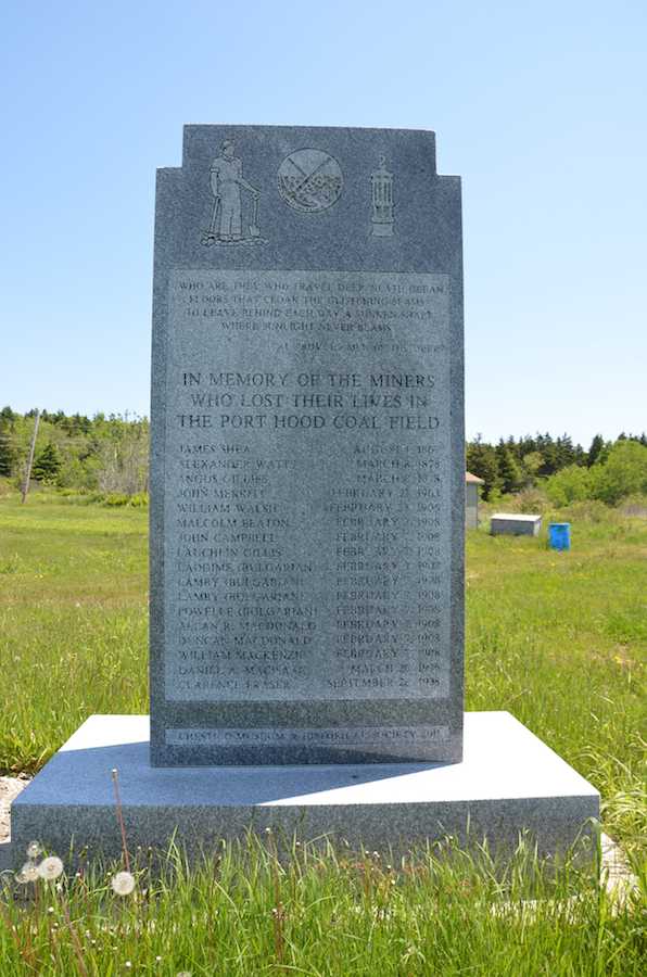 Monument to the miners in the Port Hood Day Park